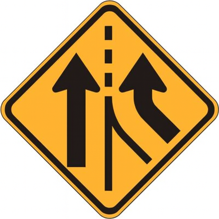 Added Lane Right Sign- W4-3R
