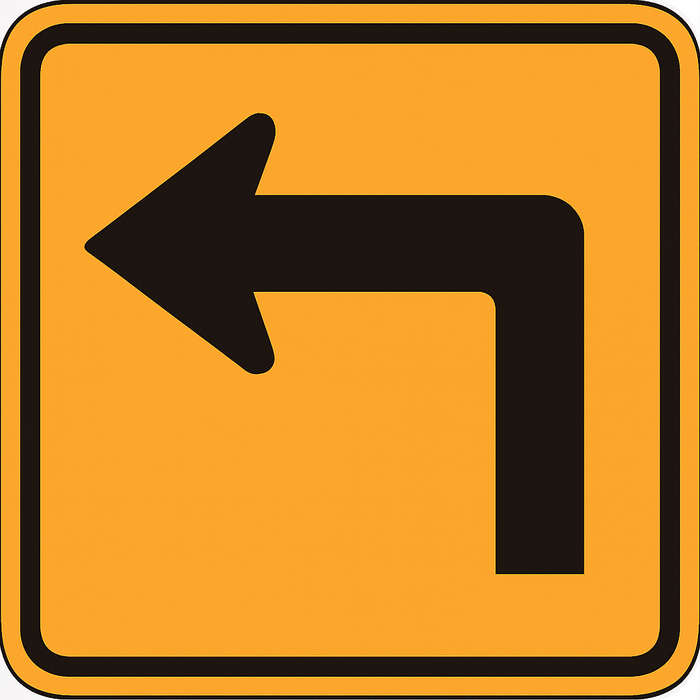 Advance Arrow (Plaque) Left Sign- W16-6pL