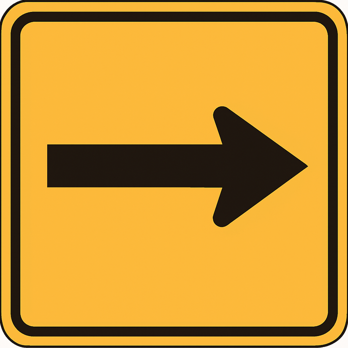 Advance Arrow Right Plaque- W16-5PR