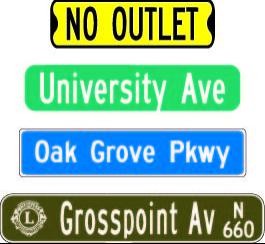 Extruded Street Name Signs- EXSS69