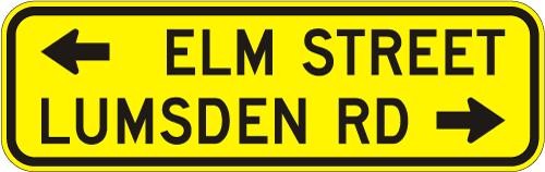 Advance St Name (2 Streets)- W16-8A