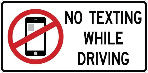 No Texting While Driving Sign- AR-753