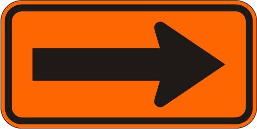 Construction Arrow Sign- W1-6R-O