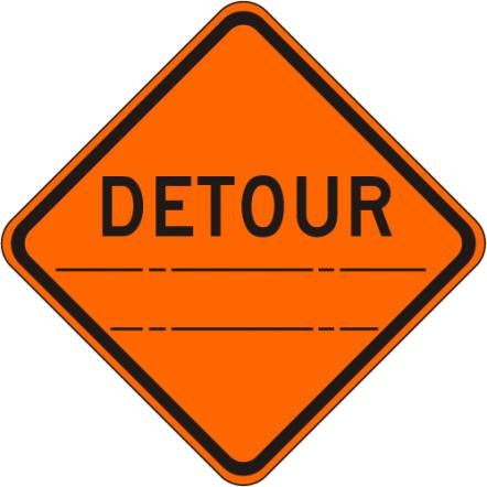 Detour (Distance) Sign - W20-2