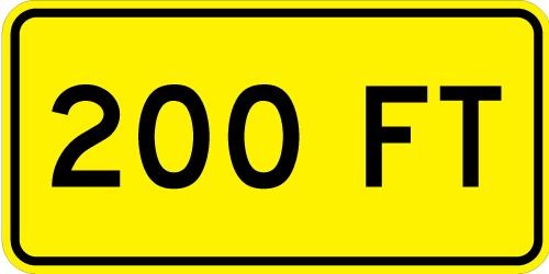 Distance In Ft Sign- W16-2aP
