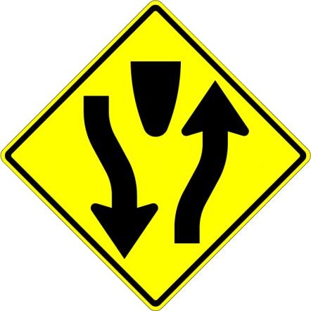 Divided Highway Sign- W6-1A