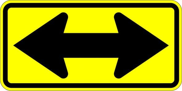 Double Arrow Sign- W1-7