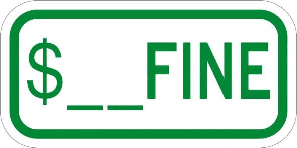 Fine For Handicapped Parking - R7-8d