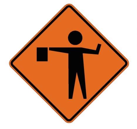 Flagger Symbol Roll-Up Construction Signs- W20-7a-RU
