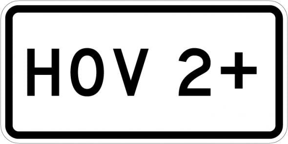HOV 2+ Plaque Sign- R3-5c