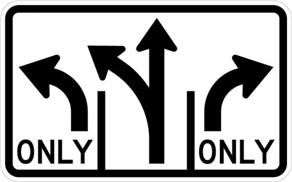 Intersection Lane Control Sign- R3-30AELA