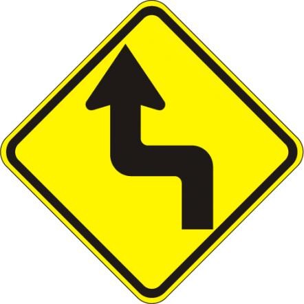 Left Reverse Turn Sign - W1-3L