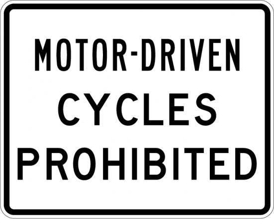 No Motor Driven Cycles Sign- R5-8