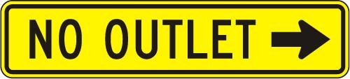 No Outlet Right Sign - W14-2AR