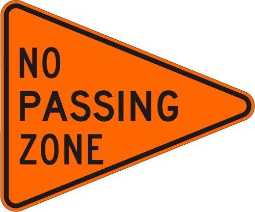No Passing Zone Sign- W14-3-O