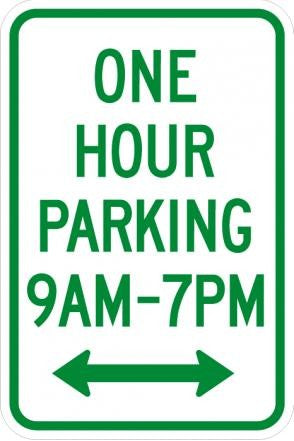 One Hour Parking (Time Limit) Sign- R7-5