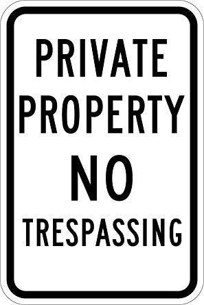 Private Property No Trespass- AR-119