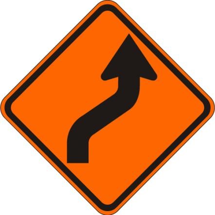 Reverse Curve Right Sign - W1-4R-O