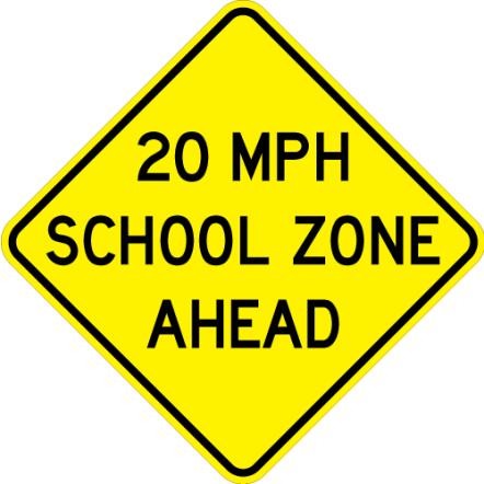 School Speed Zone Ahead Sign- S4-5a