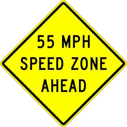 Speed Zone Ahead Sign- W3-5A