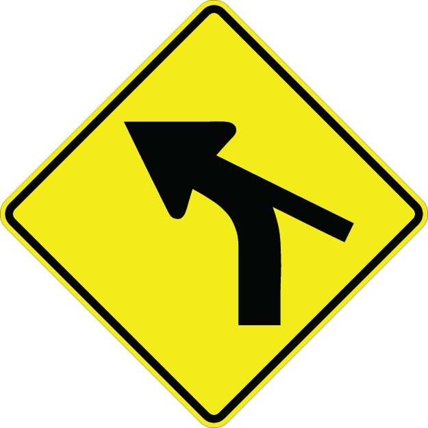 Curve Left With Side Road Sign - W1-10CL