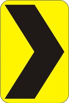 Chevron Right Sign- W1-8R