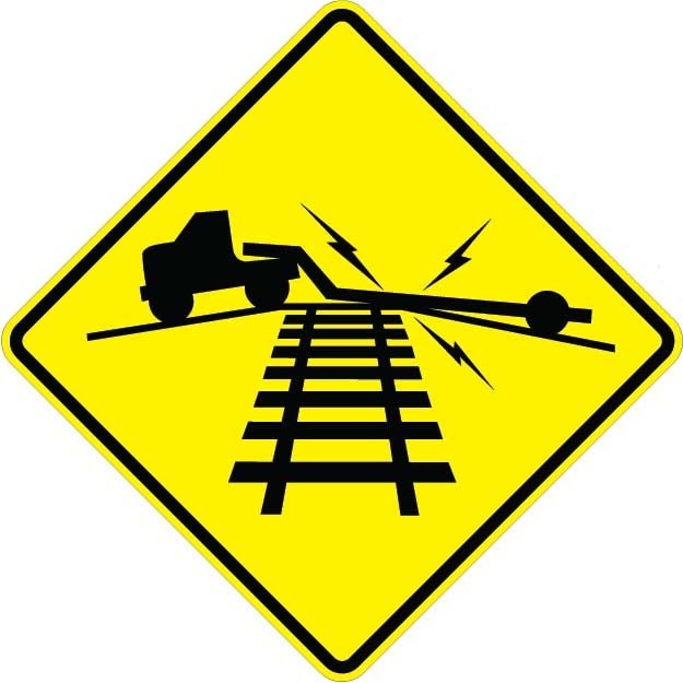 Low Ground Clearance Railroad Sign- W10-5
