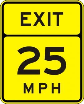 Advisory Exit Speed Sign- W13-2