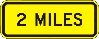 Distance Miles Sign- W16-3A
