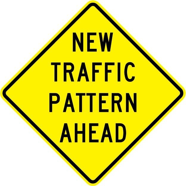 New Traffic Pattern Ahead Sign - W23-2