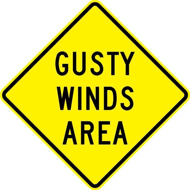 Gusty Winds Area Sign- W8-21