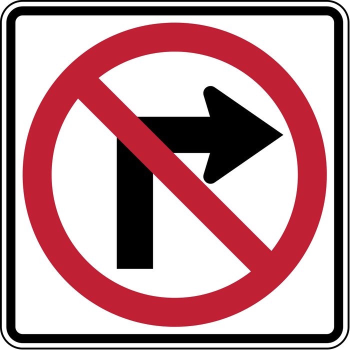 NO RIGHT TURN SIGN- R3-1 MUTCD