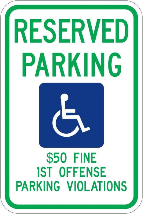 Alabama Handicap Parking Sign - R7-8 Al