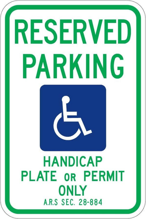 Arizona Handicap Parking Sign- R7-8 Az