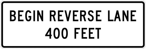 Begin Reverse Lane Sign- R3-9h