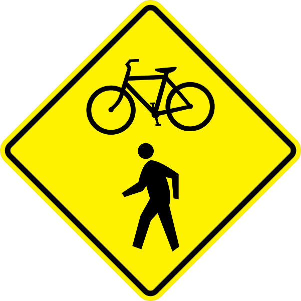 Bicycle And Pedestrian Crossing Sign- W11-15