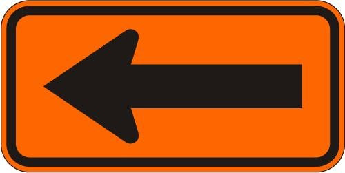 Construction Arrow Sign- W1-6L-O