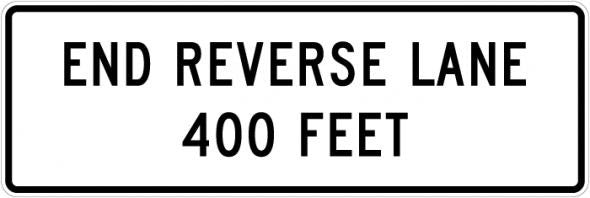 End Reverse Lane Sign- R3-9g