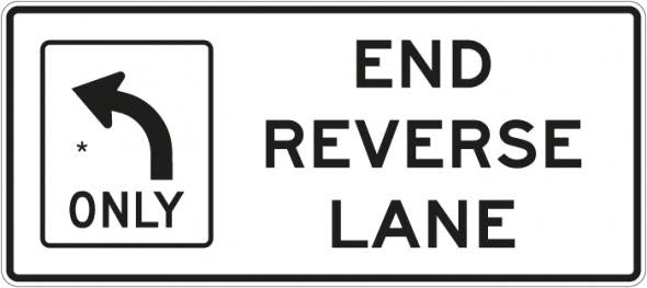 End Reverse Lane Sign- R3-9i