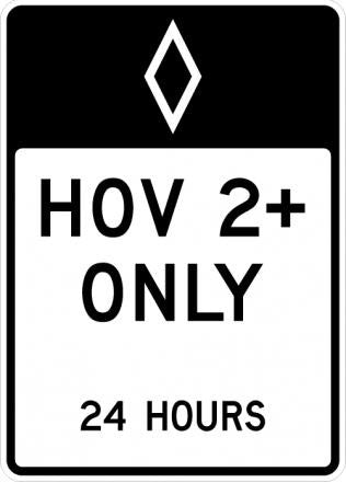 HOV Only Hours Sign- R3-11c