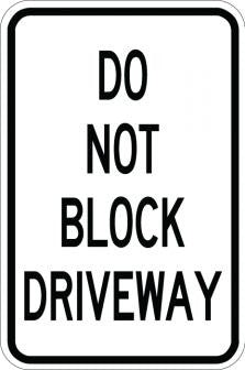 Do Not Block Driveway- AR-709