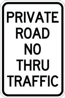 Private Road No Thru Traffic- AR-706