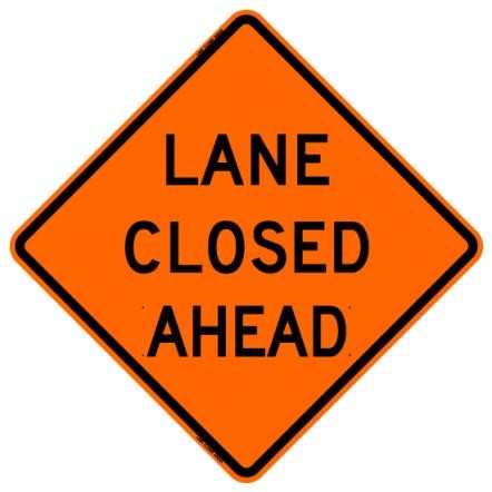 Lane Closed Ahead Roll-Up Construction Signs- W9-3LCA-RU