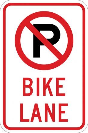 No Parking Bike Lane (Symbol) Sign- R7-9A
