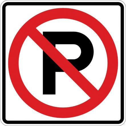 No Parking Symbol Sign- R8-3a