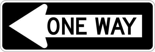 One Way Left Sign- R6-1L