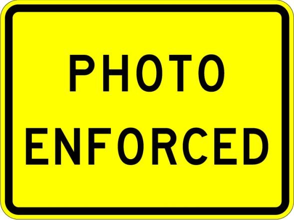 Photo Enforced (Plaque) Sign- W16-10A