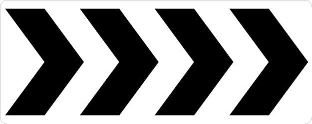 Roundabout Directional Arrow (4 Chevrons) Sign- R6-4b