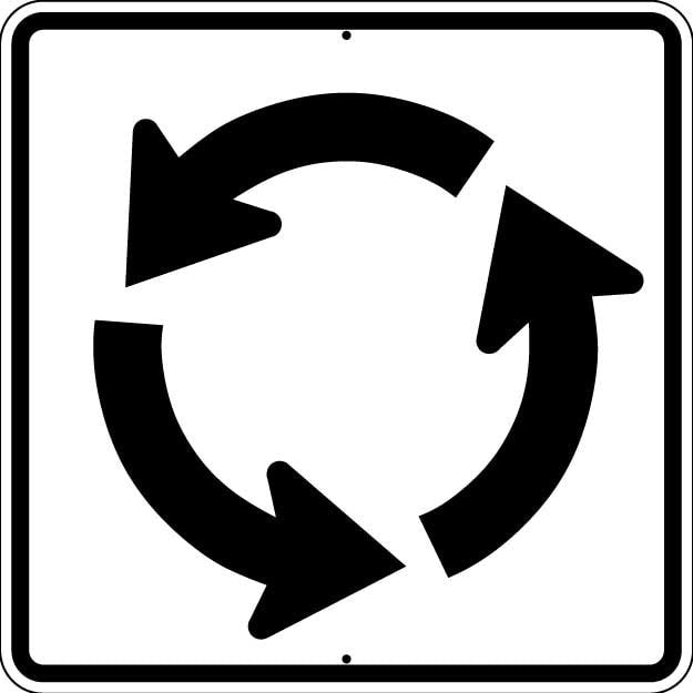 Roundabout Circulation (Plaque)- R6-5P