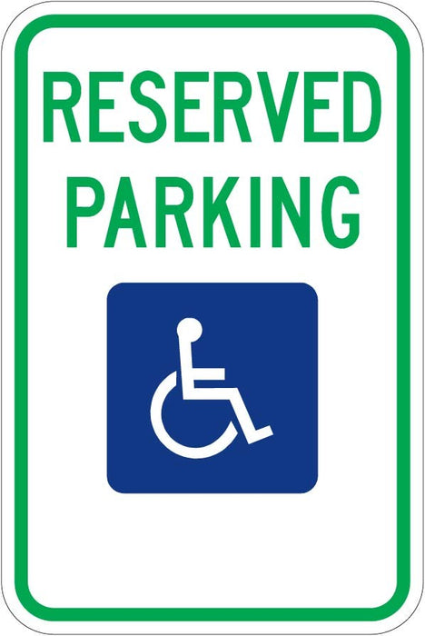 Reserved Handicap Parking Sign- R7-8 (Various States)